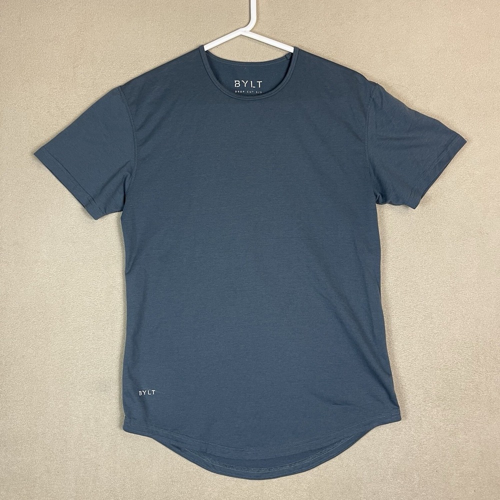 BYLT Shirt Adult Small Gray Short Sleeve‎ Tee Drop Cut Preppy Mens